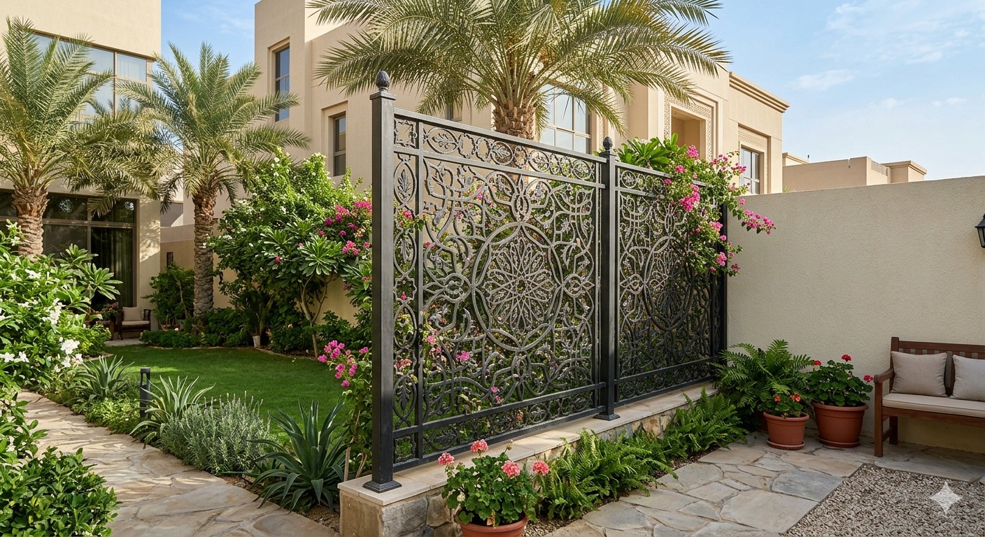 ساتر حديدي— حديقة منزلية